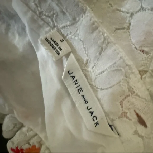 EUC Janie and Jack Embroidered Floral Lace Dress size 3 - Picture 5 of 5